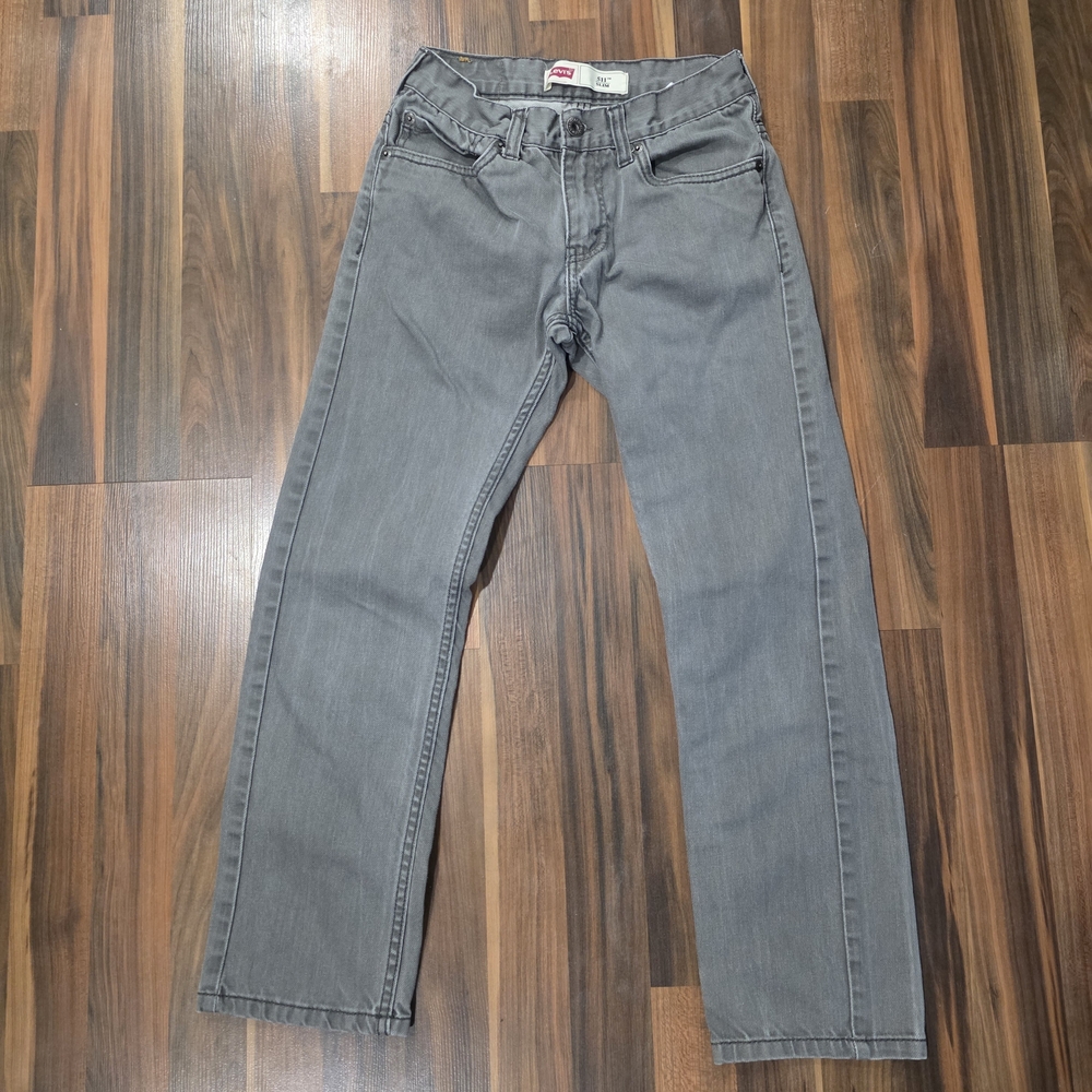 Boys Levi's 511 Slim Jeans Gray Size 12 Regular (Real 25x25)
